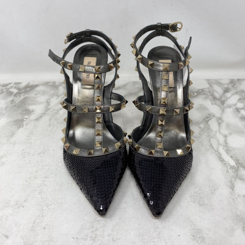 VALENTINO Garavani WOMEN'S HEELS black pewter 40.5