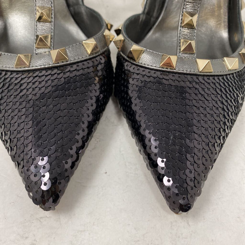 VALENTINO Garavani WOMEN'S HEELS black pewter 40.5