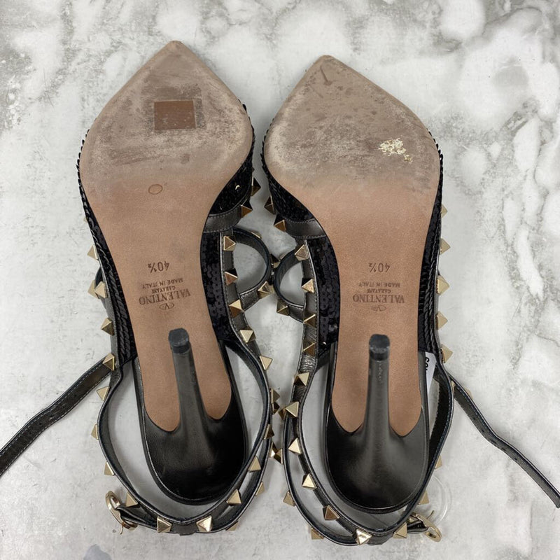 VALENTINO Garavani WOMEN'S HEELS black pewter 40.5