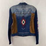 DESIGUAL WOMEN'S BLAZER/JACKET blue camel multi 42/s-m