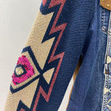 DESIGUAL WOMEN'S BLAZER/JACKET blue camel multi 42/s-m