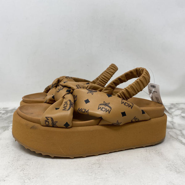 MCM WOMEN'S SANDALS tan black 36
