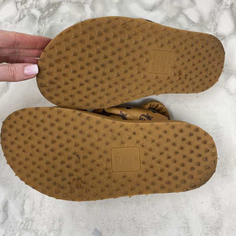 MCM WOMEN'S SANDALS tan black 36