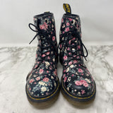 DR. MARTENS WOMEN'S BOOTS black pink floral 10