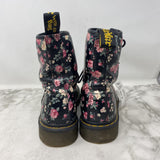 DR. MARTENS WOMEN'S BOOTS black pink floral 10