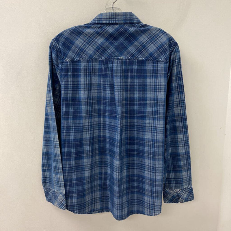 tribal jeans WOMEN'S BLOUSE/SHIRT blue plaid L