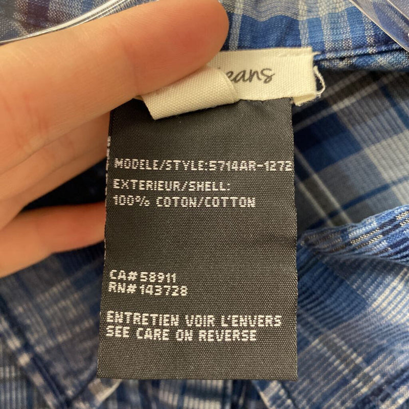 tribal jeans WOMEN'S BLOUSE/SHIRT blue plaid L