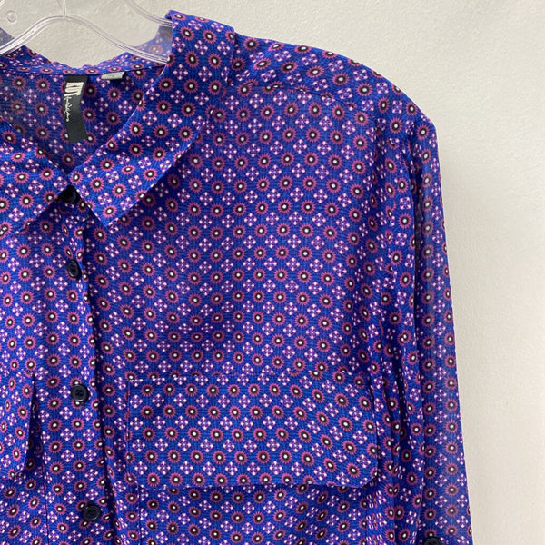 KUT from the Kloth WOMEN'S BLOUSE/SHIRT blue patterned XL