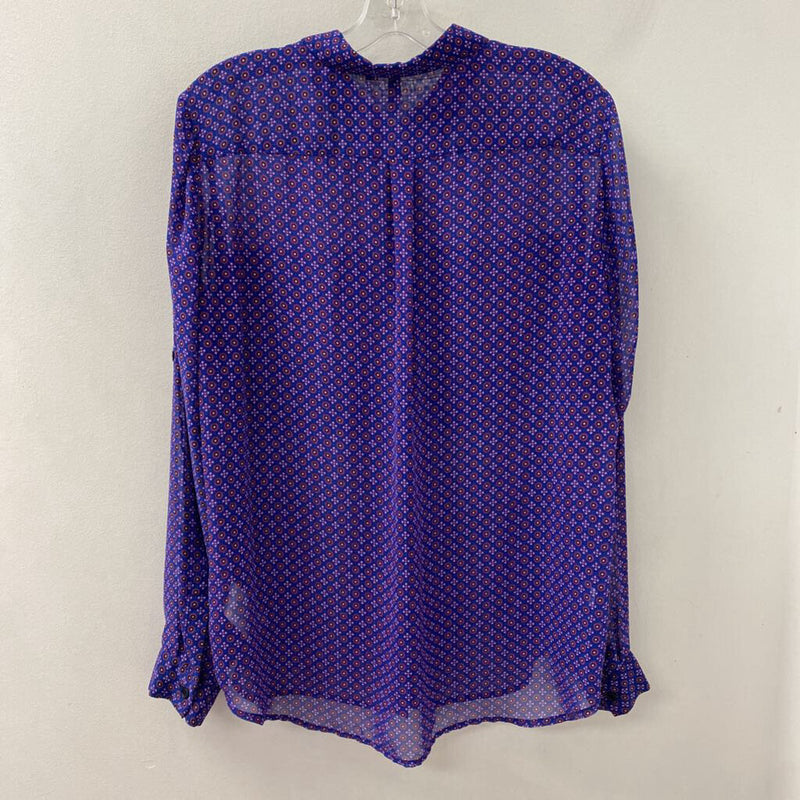 KUT from the Kloth WOMEN'S BLOUSE/SHIRT blue patterned XL