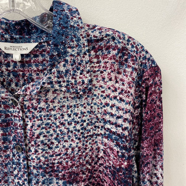 Northern Reflections WOMEN'S BLOUSE/SHIRT white teal purple L