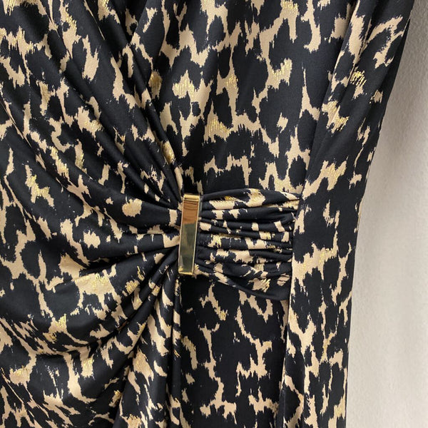 cache WOMEN'S DRESS black camel gold animal print L