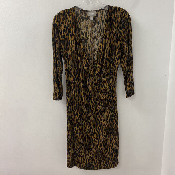 CHICOS WOMEN'S DRESS tan black animal print S/1