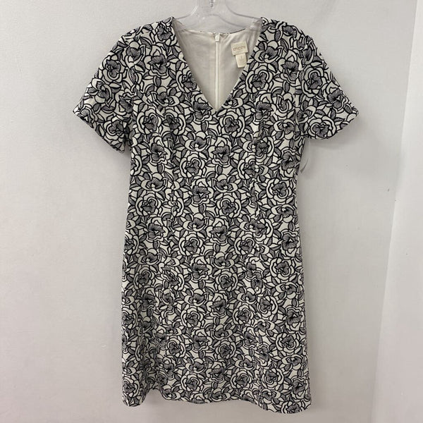 CHICOS WOMEN'S DRESS white black floral S/1