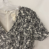 CHICOS WOMEN'S DRESS white black floral S/1