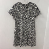 CHICOS WOMEN'S DRESS white black floral S/1