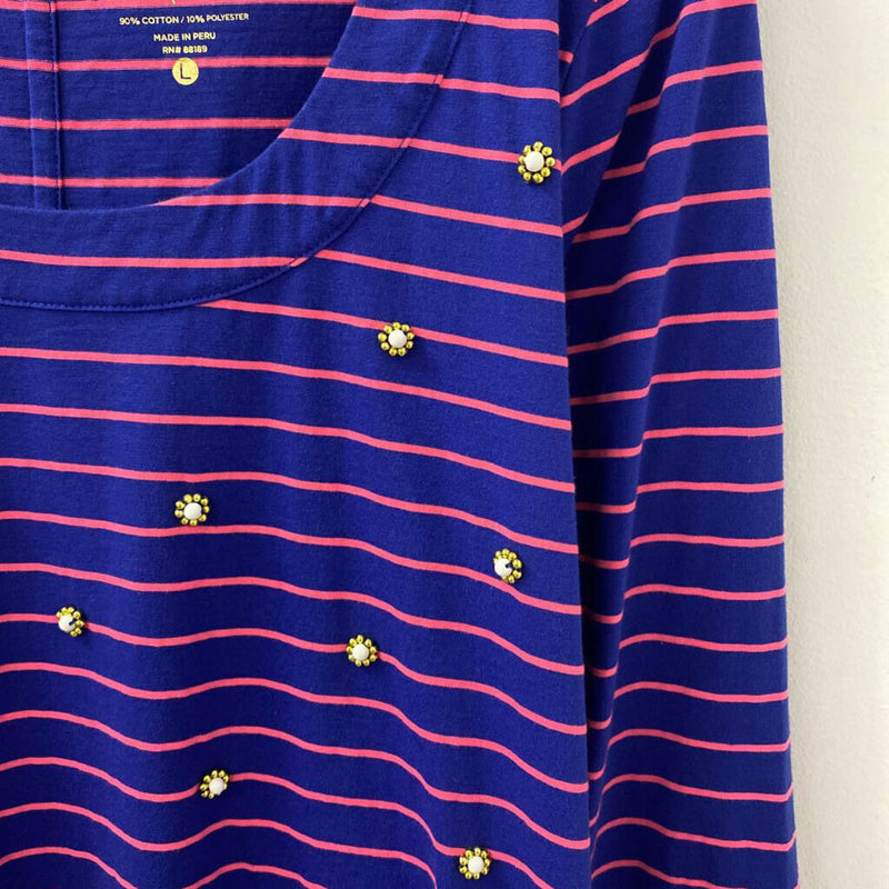 lilly pulitzer WOMEN'S DRESS blue pink stripe L