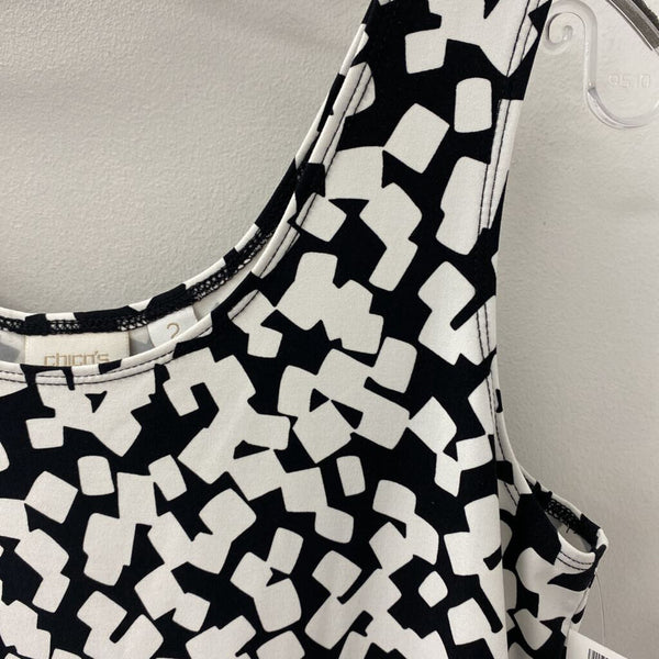 CHICOS WOMEN'S TANK/CAMI black white L/2