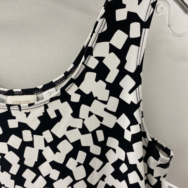 CHICOS WOMEN'S TANK/CAMI black white L/2
