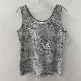 CHICOS WOMEN'S TANK/CAMI white black animal print L/2
