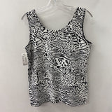 CHICOS WOMEN'S TANK/CAMI white black animal print L/2