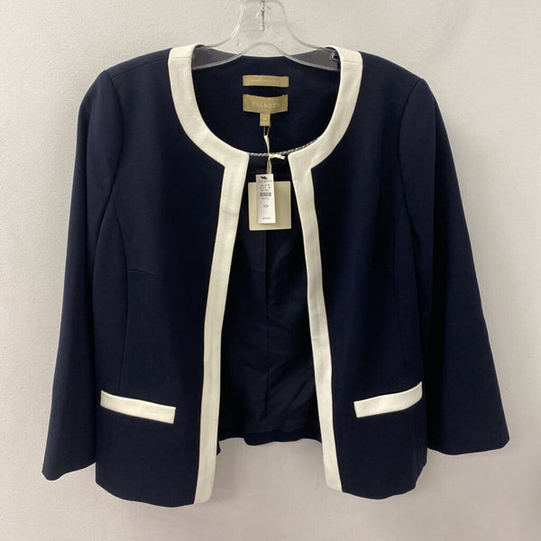 TALBOTS WOMEN'S BLAZER/JACKET navy white mix 10P