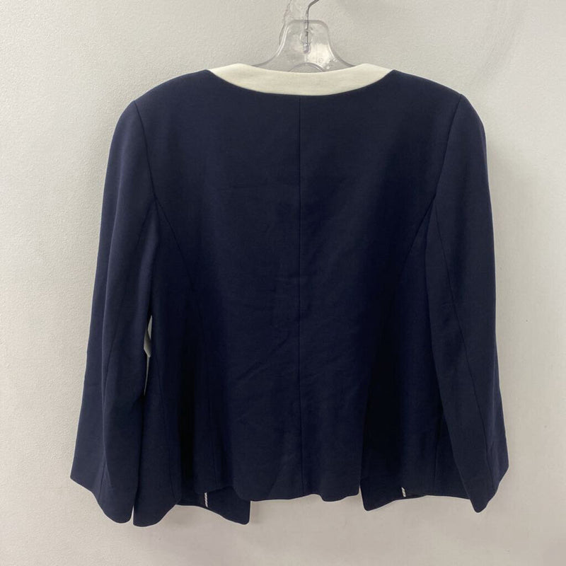 TALBOTS WOMEN'S BLAZER/JACKET navy white mix 10P