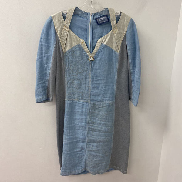 ELISA CAVALETTI WOMEN'S DRESS blue silver mix S