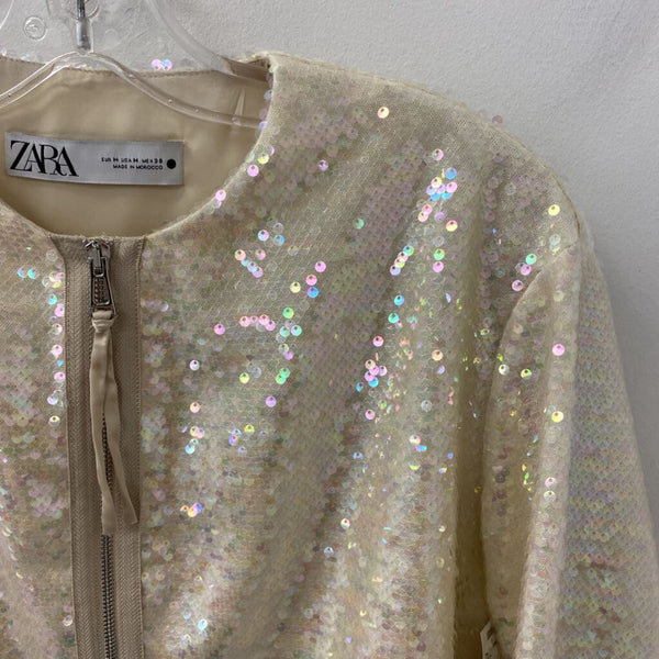 ZARA WOMEN'S BOMBER JACKET cream M
