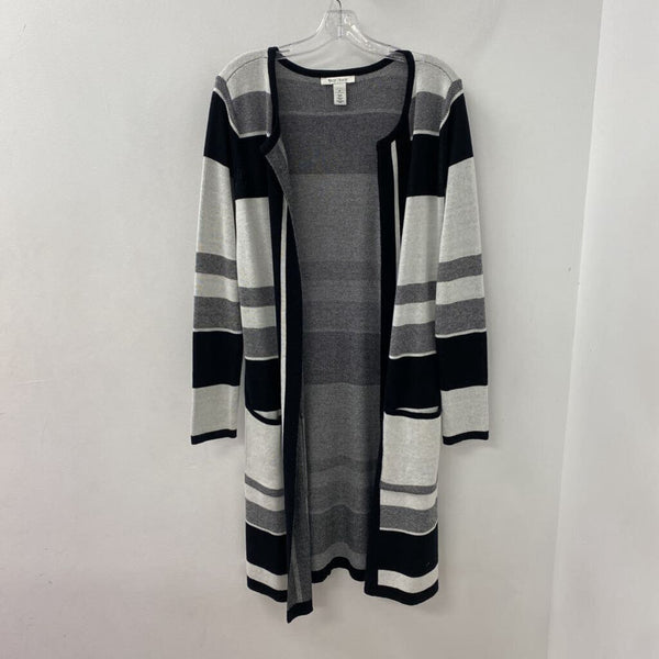 White House Black Market WOMEN'S CARDIGAN ice grey black mix M