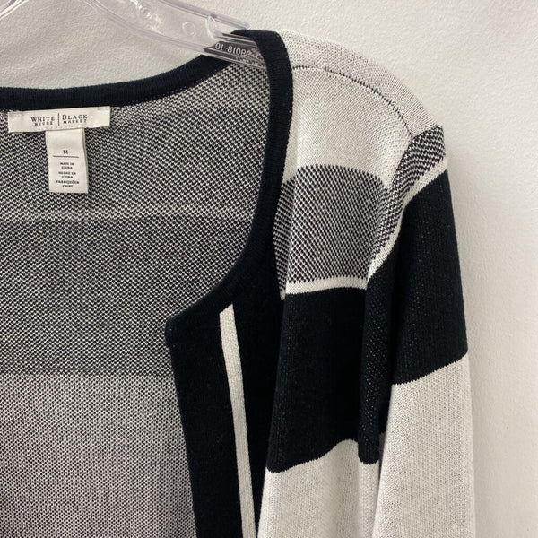 White House Black Market WOMEN'S CARDIGAN ice grey black mix M