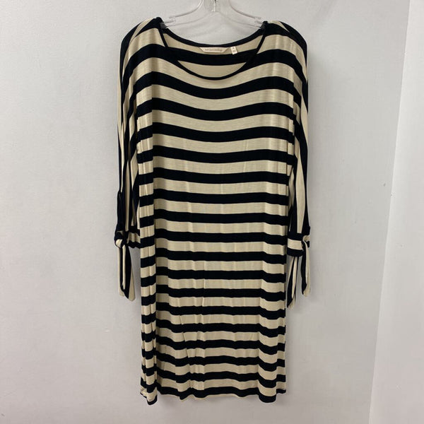SOFT SURROUNDINGS WOMEN'S DRESS navy oatmeal mix M