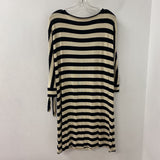 SOFT SURROUNDINGS WOMEN'S DRESS navy oatmeal mix M