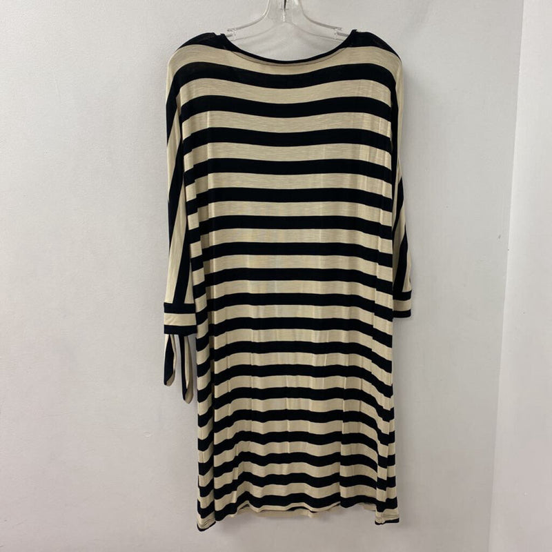 SOFT SURROUNDINGS WOMEN'S DRESS navy oatmeal mix M