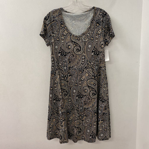 SOFT SURROUNDINGS WOMEN'S DRESS black tan white mix M