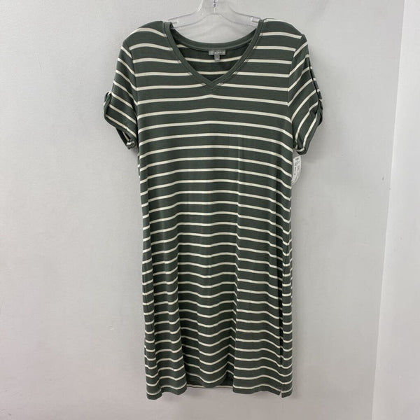 TALBOTS WOMEN'S DRESS grey white mix LP