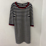TALBOTS WOMEN'S DRESS navy cream red mix LP