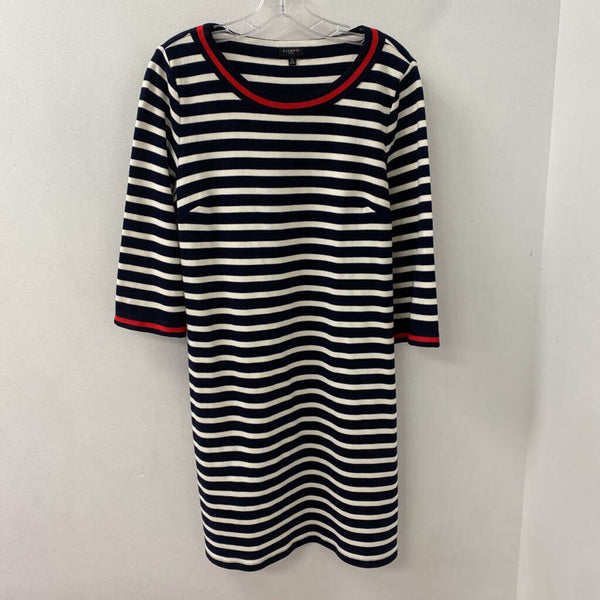 TALBOTS WOMEN'S DRESS navy cream red mix LP