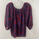marks & spencer WOMEN'S BLOUSE/SHIRT purple burgundy mix S
