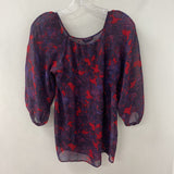 marks & spencer WOMEN'S BLOUSE/SHIRT purple burgundy mix S