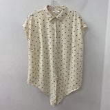 C by One (Chapter One) WOMEN'S PLUS TOP cream green mix 1X