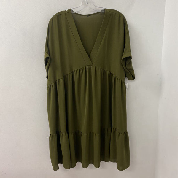 WOMEN'S PLUS DRESS olive green 3X