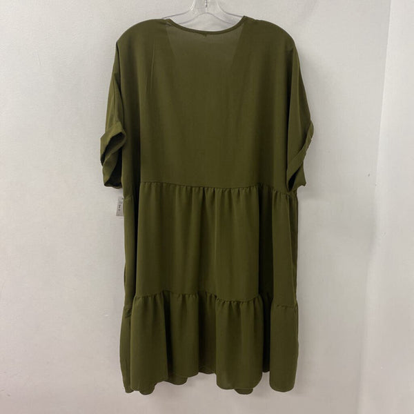 WOMEN'S PLUS DRESS olive green 3X