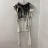 WOMEN'S TOP white black mix S