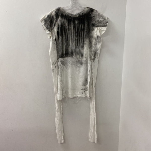 WOMEN'S TOP white black mix S