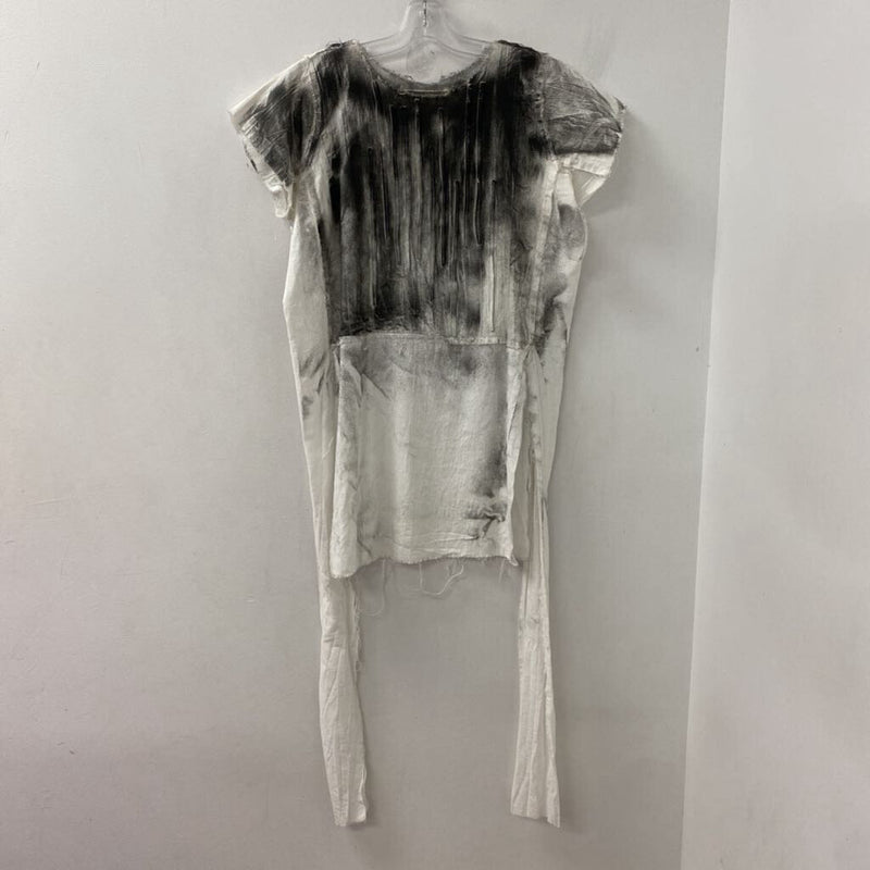 WOMEN'S TOP white black mix S