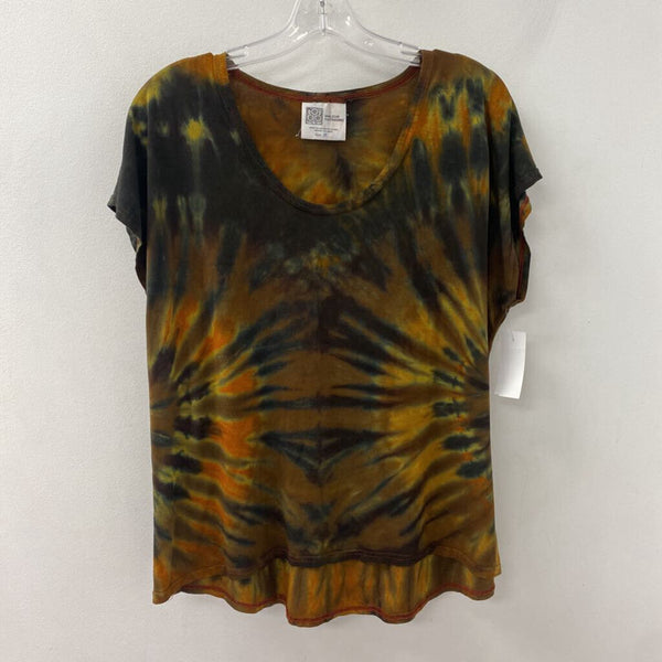 qualicum clothworks WOMEN'S T-SHIRT brown multi mix M