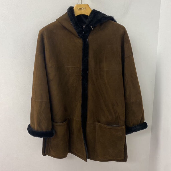 CHRIST WOMEN'S COAT brown black mix M