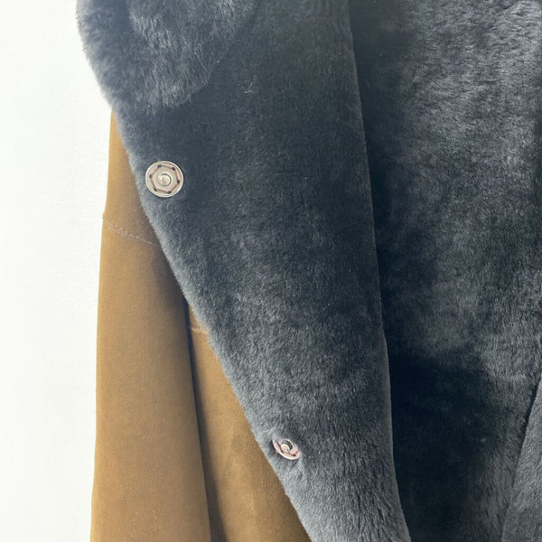 CHRIST WOMEN'S COAT brown black mix M