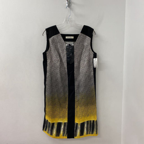 marina rinaldi WOMEN'S DRESS black white yellow mix L/XL