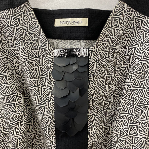 marina rinaldi WOMEN'S DRESS black white yellow mix L/XL